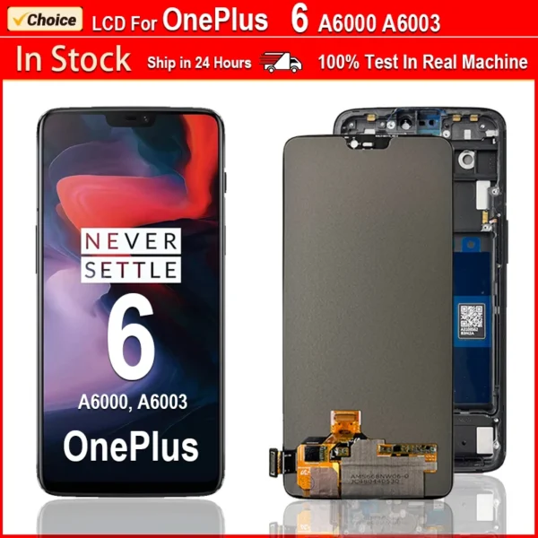 6.28" Super AMOLED Display For OnePlus 6 LCD Screen Touch Digitizer Assembly Replacement +tools For 1+6 A6000 A6003 LCD Display
