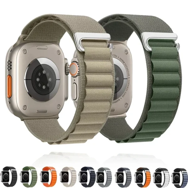 Alpine Loop Band for Apple Watch Band 46mm 49mm 42mm 44mm 45mm 41mm 40mm Nylon Strap for IWatch Series Ultra 2/SE/10/9/8/7/6/5/4