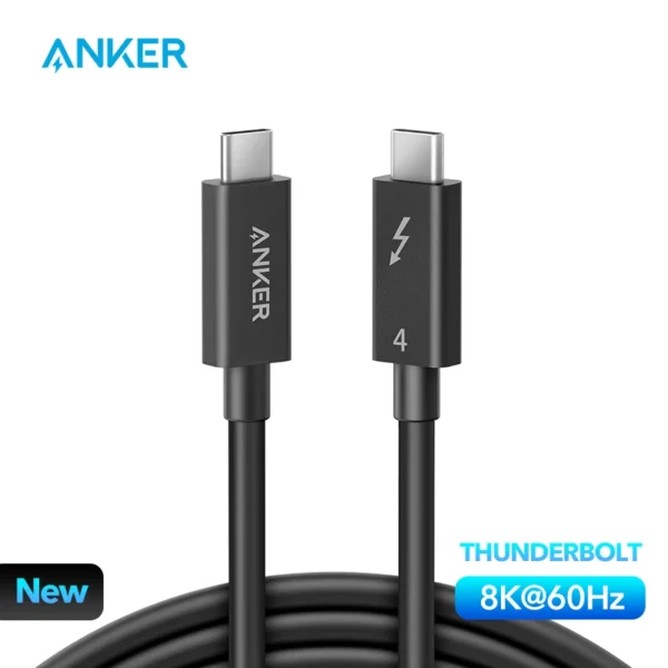 Anker Thunderbolt 4 Certified Cable,6.6 ft USB-C to USB-C Cable with 100W Charging,Supports 8K Display and 40 Gbps Data Transfer
