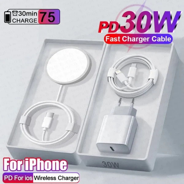 For Apple Magsafes Original Wireless Charger For iPhone 14 13 12 11 15 Pro Max X XS XR 8 Plus Fast Charging Type C Charge Cable