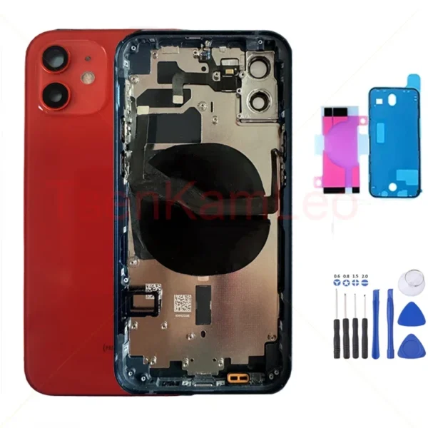 [TsenKamLeo] Full Assemble Housing for iPhone 12 With Wireless Charging Magnetic Module,Led Flash Flex Cable European 5G Version
