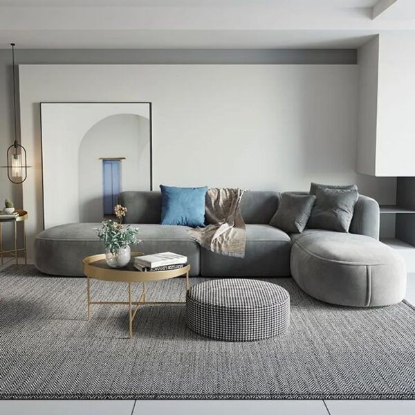 Dakota Fabric Corner Sofa Living Room Suite CREAM- BROWN- GREY LEFT RIGHT (Left, Grey)
