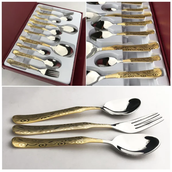 Gold-Plated Cutlery Set (24 PCS)