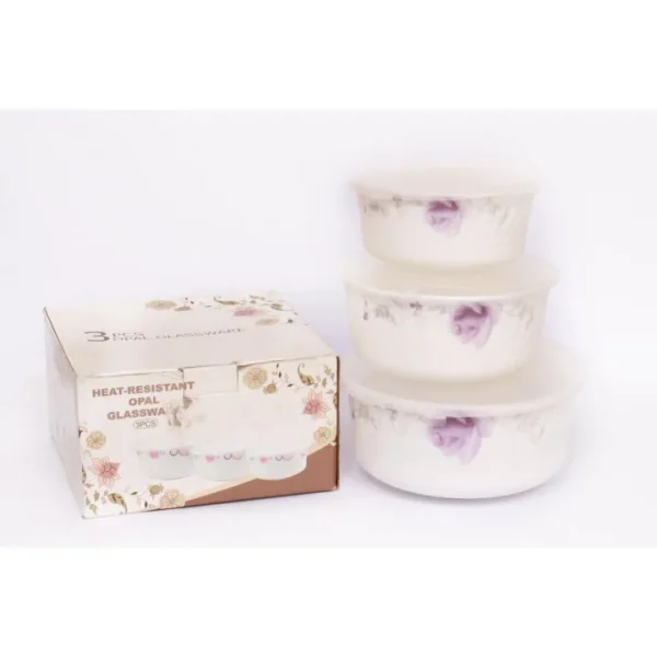 Heat-Resistant Glass Bowls (Set of 3)