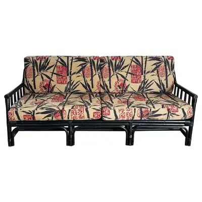 Boho-Chic Wicker Sofa