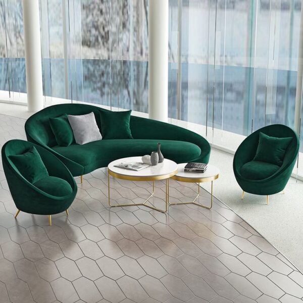 Luxury Miami 3+2 Sofa Set (Green)