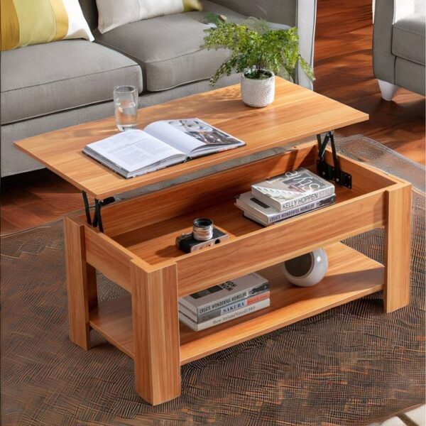 Modern Lift Top Coffee Table with Hidden Storage 3in1 MultiFunction Center Table for Living Room