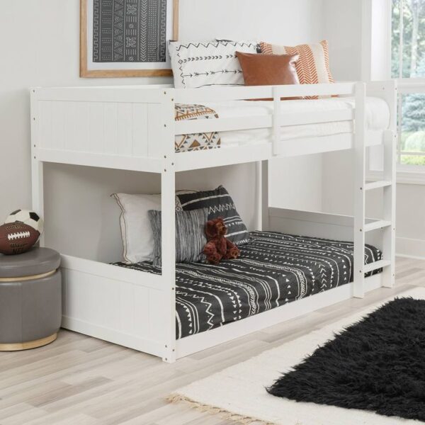white Double bunker bed