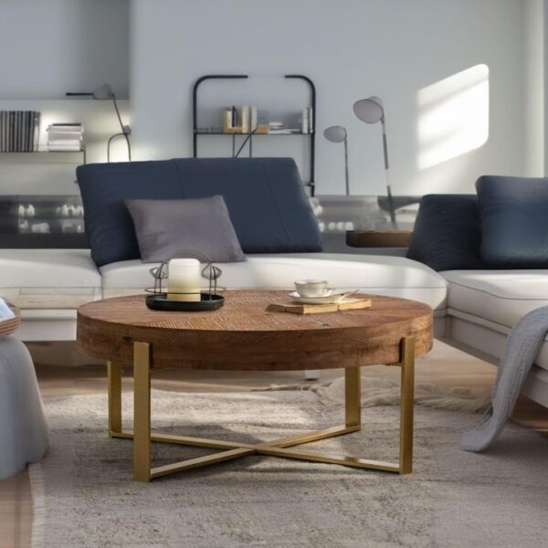 Round Coffee Table, Wood, Vintage 1