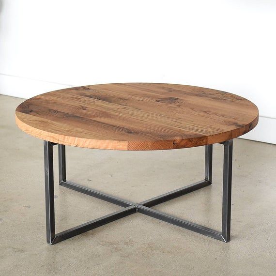 Round Coffee Table Nesting Table Set of 2,Small Coffee Table Living Room,Black Metal Frame with Wood Sofa Table
