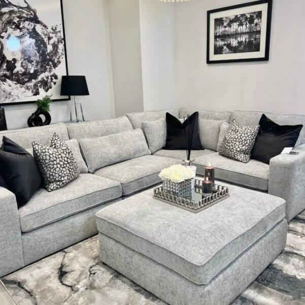 Living Room Tema Gold Metal Leg Sofa Set- 3-Seat Sofa- Single Sofa
