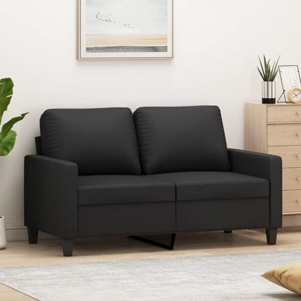 Panana 2 Seater Sofa, Linen Fabric Love Seats Couch with 2 Free Cushions, Grey